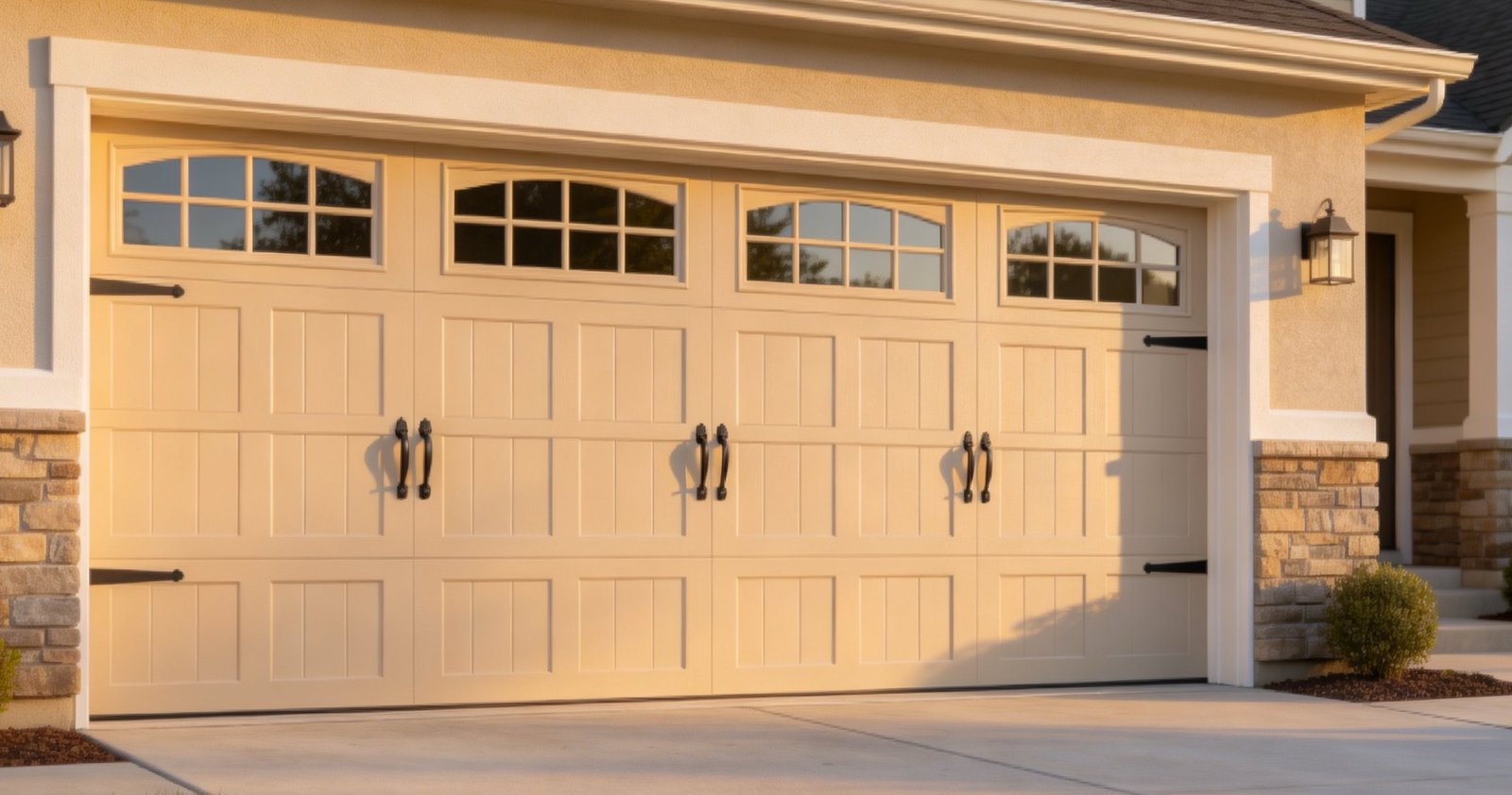 Modern residential garage door installation